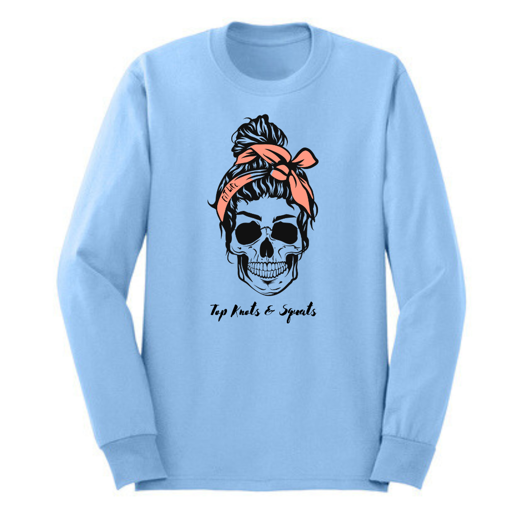 FIT LIFE FANCY "Top Knots & Squats" LADIES LONG SLEEVE TEE