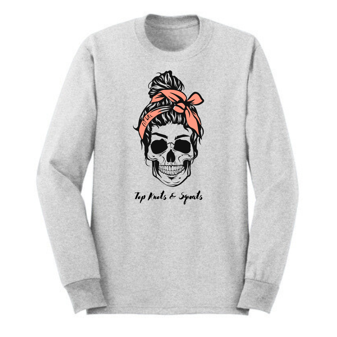 FIT LIFE FANCY "Top Knots & Squats" LADIES LONG SLEEVE TEE