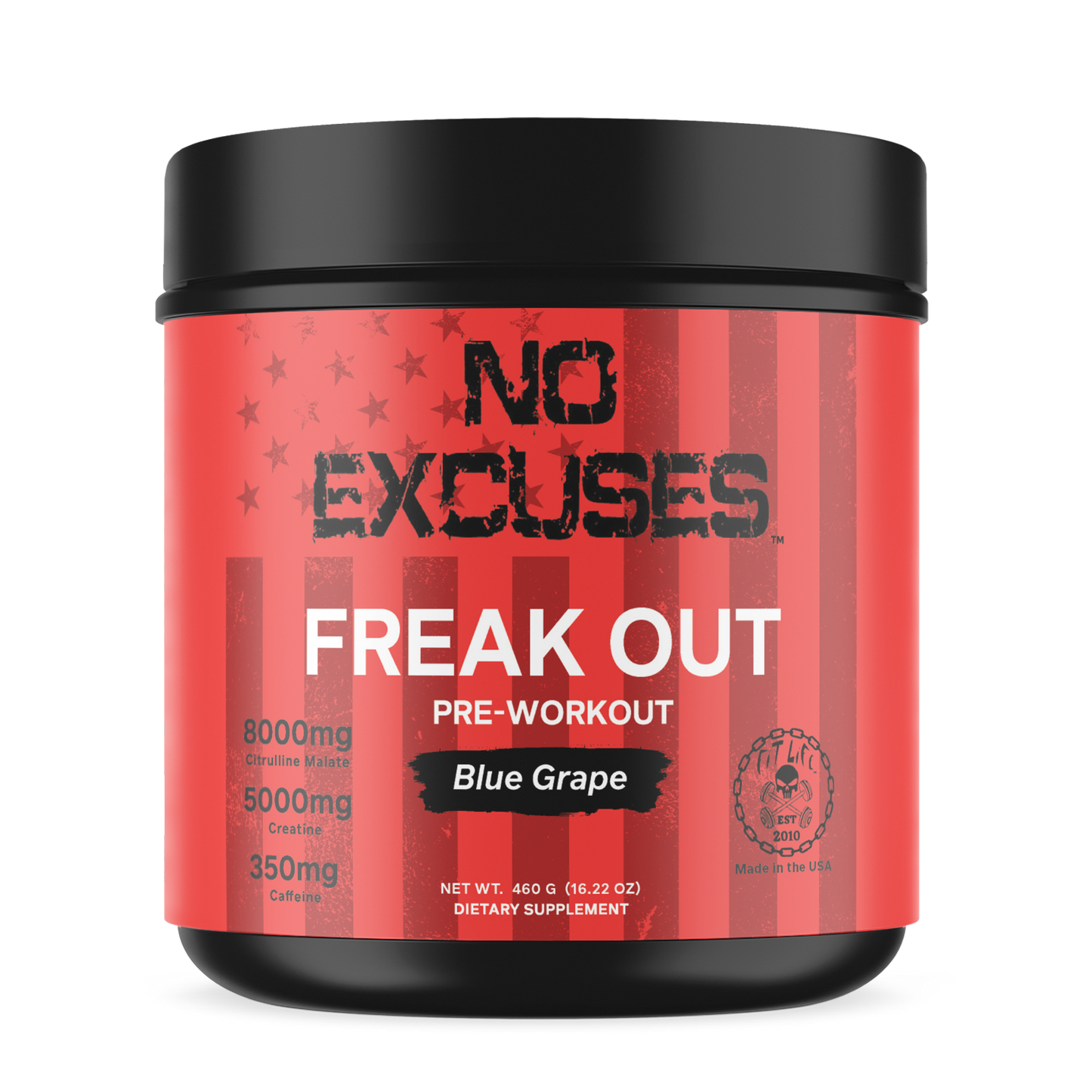 "NO EXCUSES" FREAK OUT Pre-Workout - Blue Grape