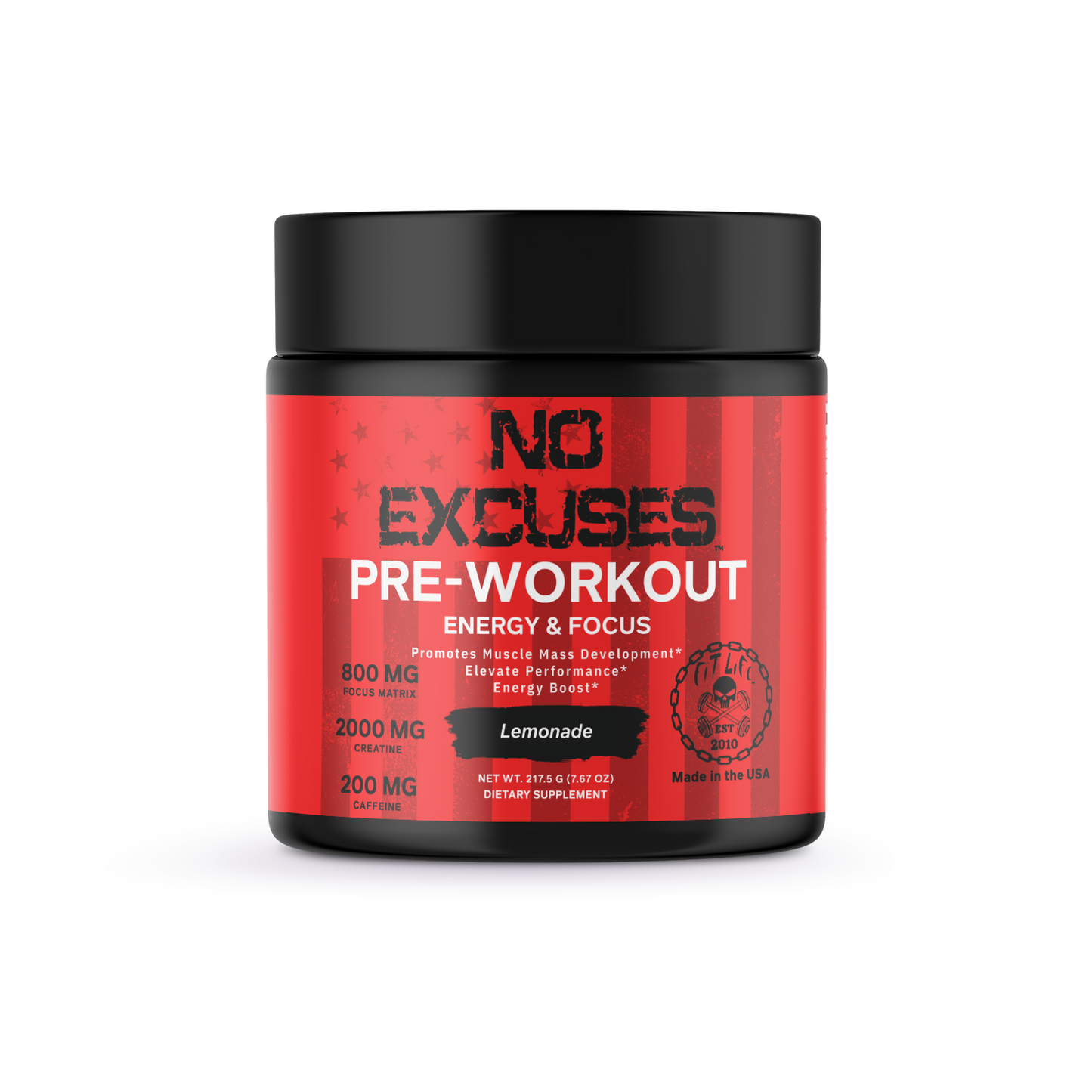 "NO EXCUSES" PRE-WORKOUT - LEMONADE