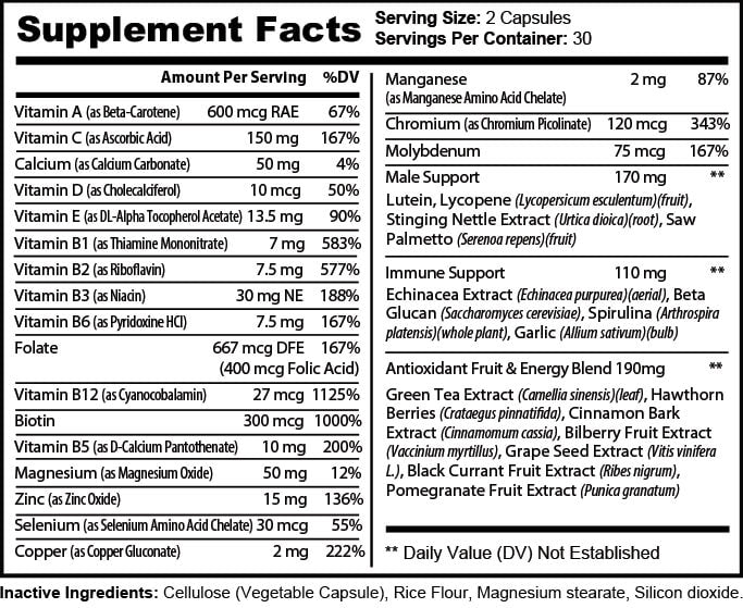 "NO EXCUSES" FREAK MULTI – Men's Daily Multivitamin