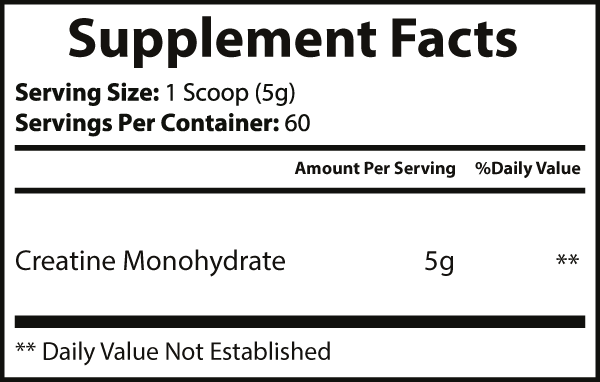 "NO EXCUSES" Creatine Monohydrate Powder