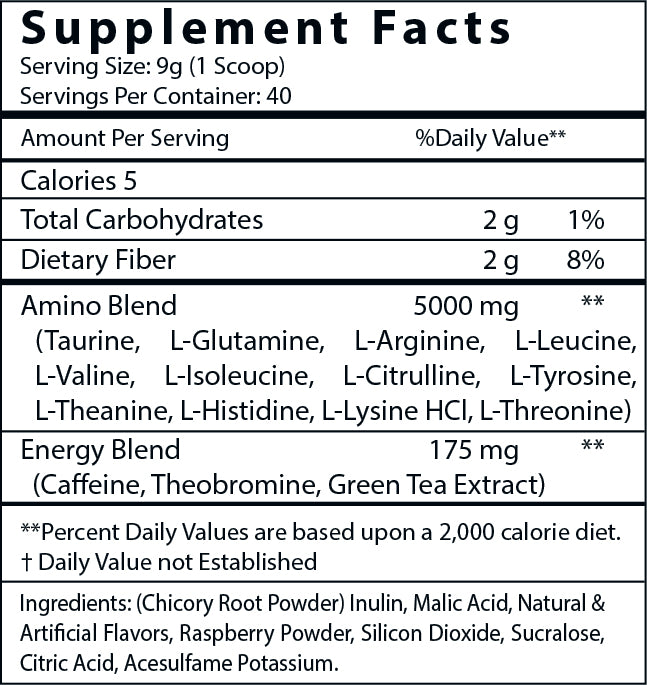 "NO EXCUSES" ENERGIZED AMINOS - Raspberry Iced Tea