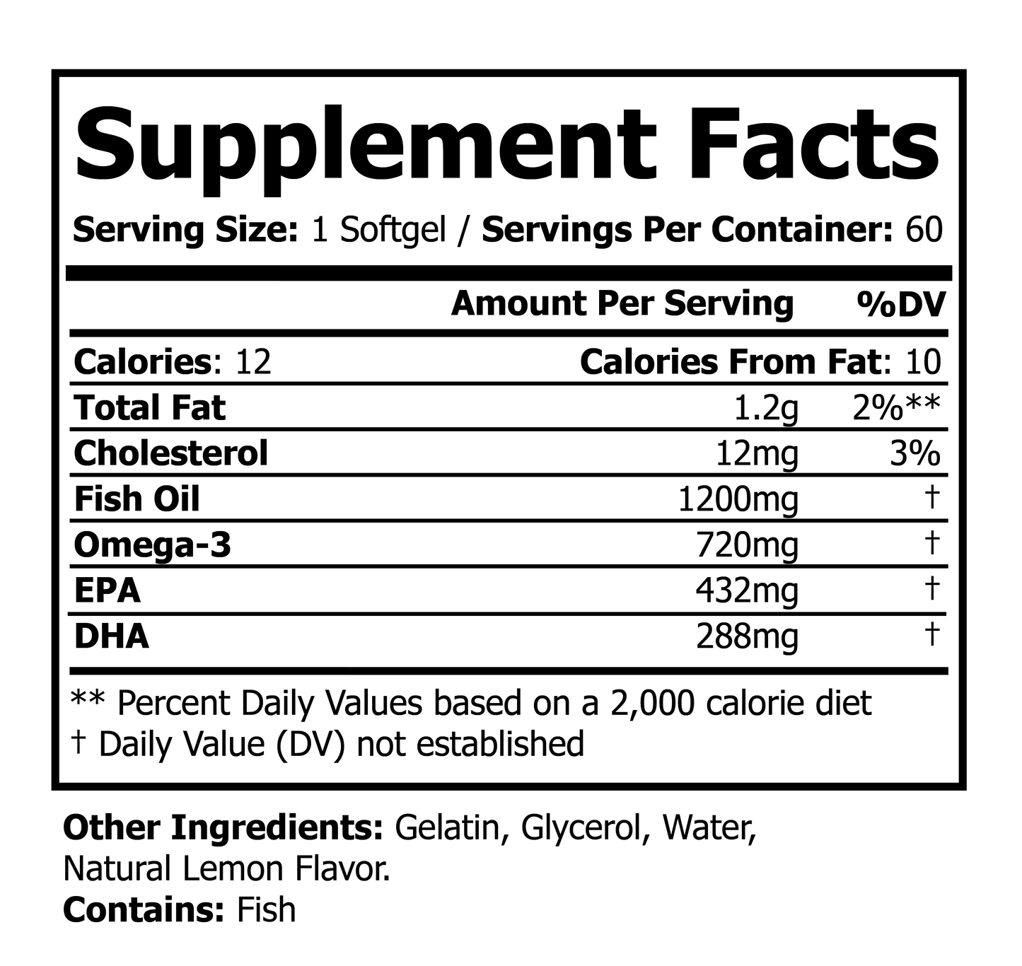 "NO EXCUSES" OMEGA-3 Fish Oil