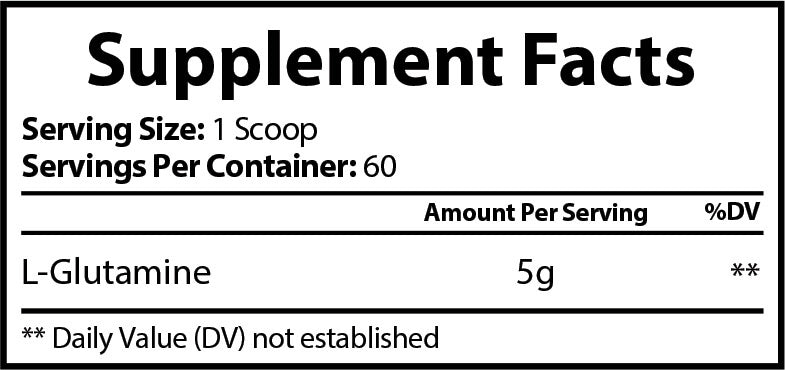 "NO EXCUSES" Glutamine Powder
