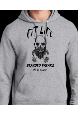 FIT LIFE "BEARDED FREAKS Hit It Harder!" Unisex Pullover Hoodie
