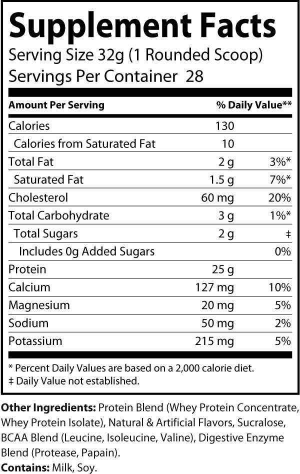 "NO EXCUSES" 100% Whey Protein - Vanilla Milkshake