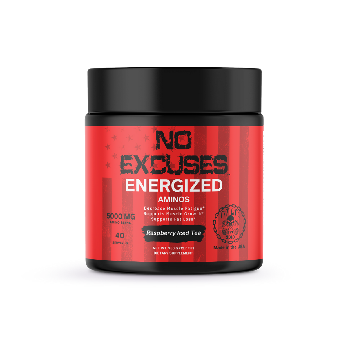 "NO EXCUSES" ENERGIZED AMINOS - Raspberry Iced Tea