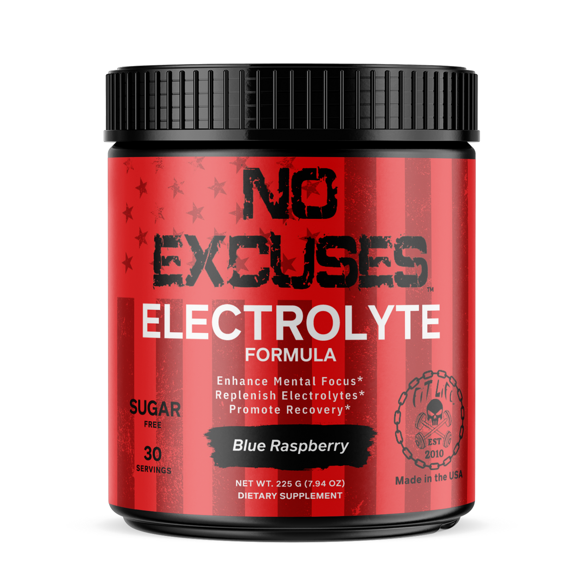 "NO EXCUSES" ELECTROLYTE FORMULA - Blue Raspberry