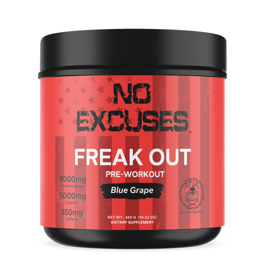 "NO EXCUSES" FREAK OUT Pre-Workout - Blue Grape