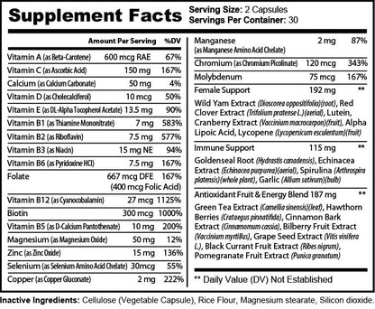 "NO EXCUSES" FANCY MULTI - Women's Daily Multivitamin