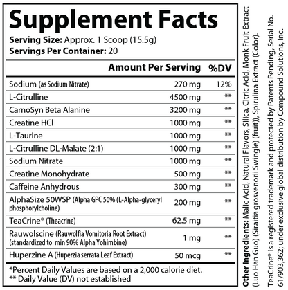 "NO EXCUSES" STATIC SHOCK Pre-Workout - Blue Razz