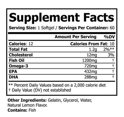 "NO EXCUSES" OMEGA-3 Fish Oil