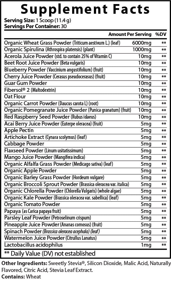 "NO EXCUSES" ORGANIC SUPER GREENS
