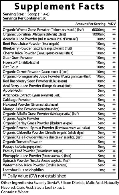 "NO EXCUSES" ORGANIC SUPER GREENS