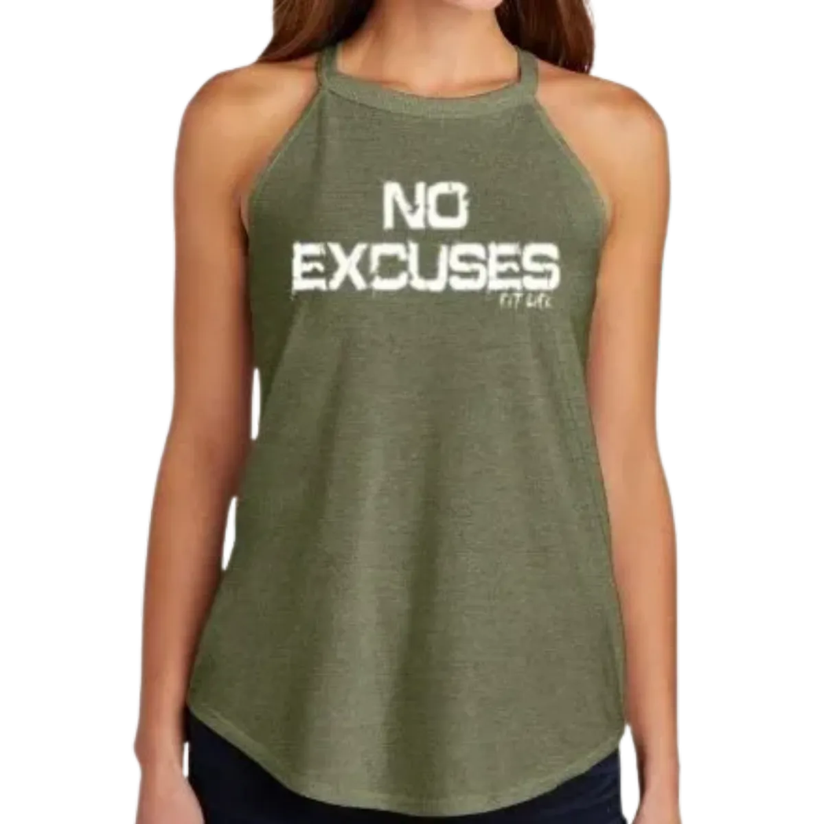 NO EXCUSES Fit Life Ladies Rocker Tank