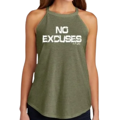 NO EXCUSES Fit Life Ladies Rocker Tank