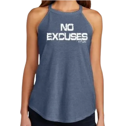 NO EXCUSES Fit Life Ladies Rocker Tank