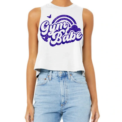 FIT LIFE FANCY "GYM BABE" Racerback Cropped Tank